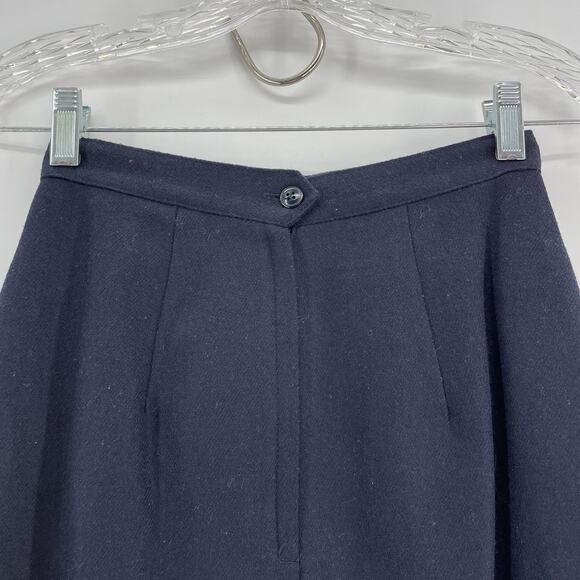 Vintage Avant garde Blazer Women 0 Navy Skirt Set Midi Slit Wool* Victorian Suit - Picture 4 of 16